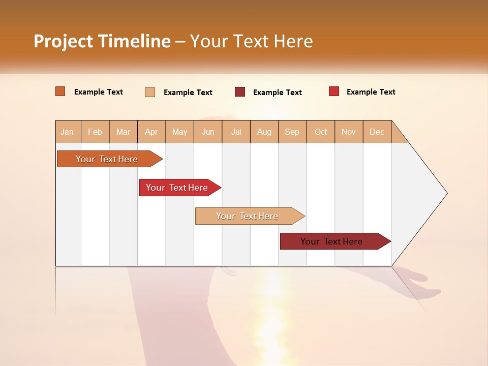 A Woman Standing On A Beach With Her Arms Outstretched PowerPoint Template