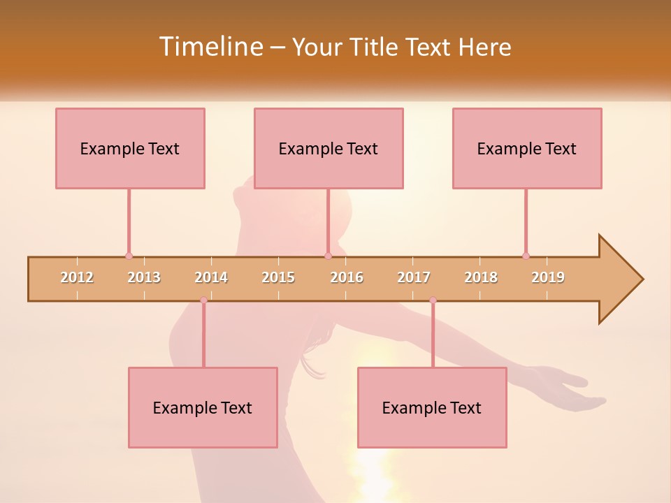 A Woman Standing On A Beach With Her Arms Outstretched PowerPoint Template