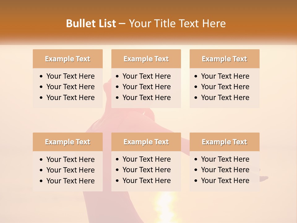 A Woman Standing On A Beach With Her Arms Outstretched PowerPoint Template