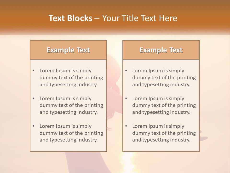 A Woman Standing On A Beach With Her Arms Outstretched PowerPoint Template