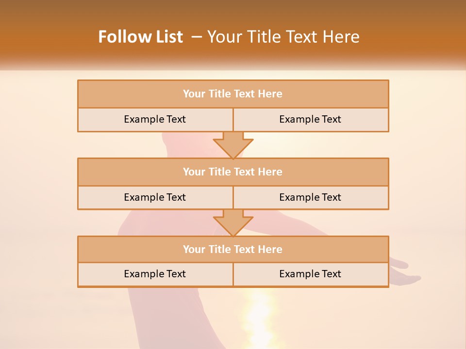 A Woman Standing On A Beach With Her Arms Outstretched PowerPoint Template