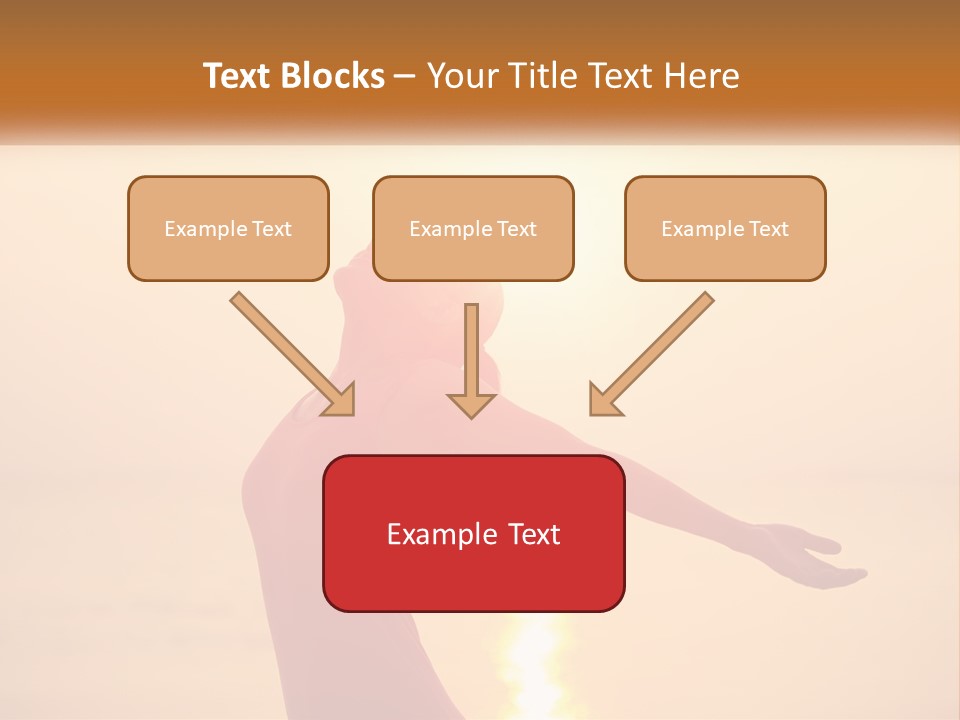 A Woman Standing On A Beach With Her Arms Outstretched PowerPoint Template