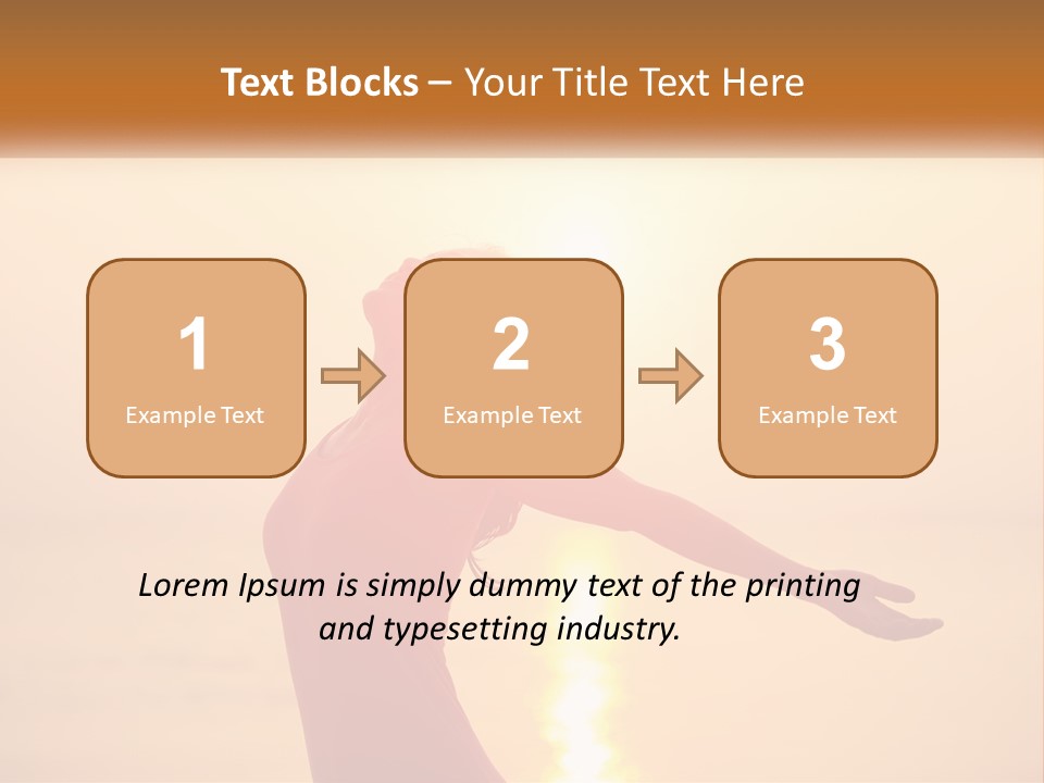 A Woman Standing On A Beach With Her Arms Outstretched PowerPoint Template