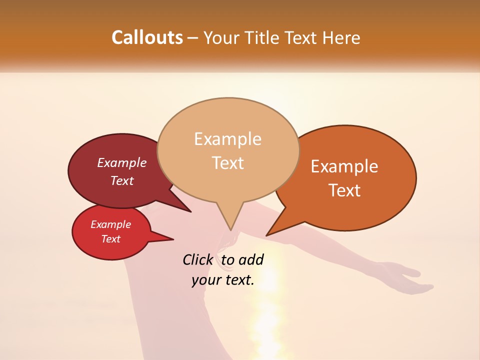 A Woman Standing On A Beach With Her Arms Outstretched PowerPoint Template