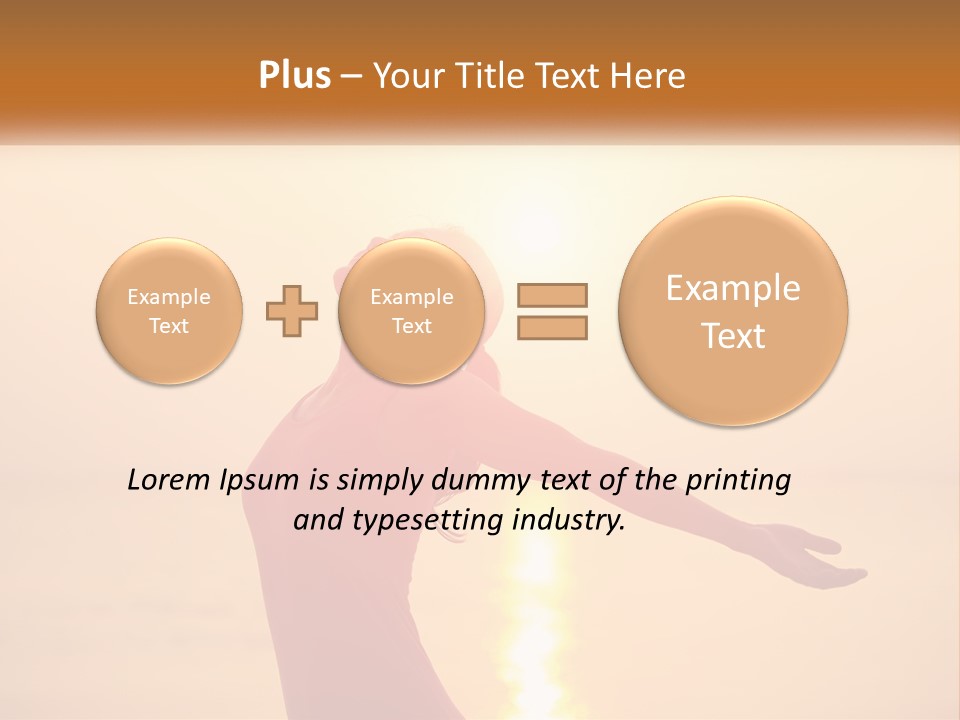 A Woman Standing On A Beach With Her Arms Outstretched PowerPoint Template