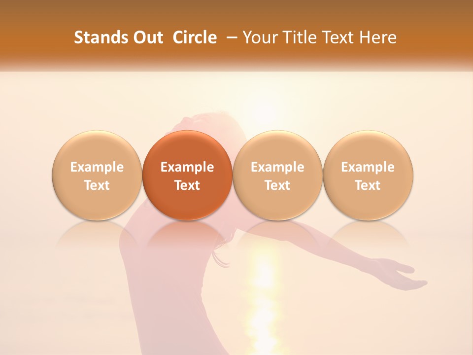 A Woman Standing On A Beach With Her Arms Outstretched PowerPoint Template