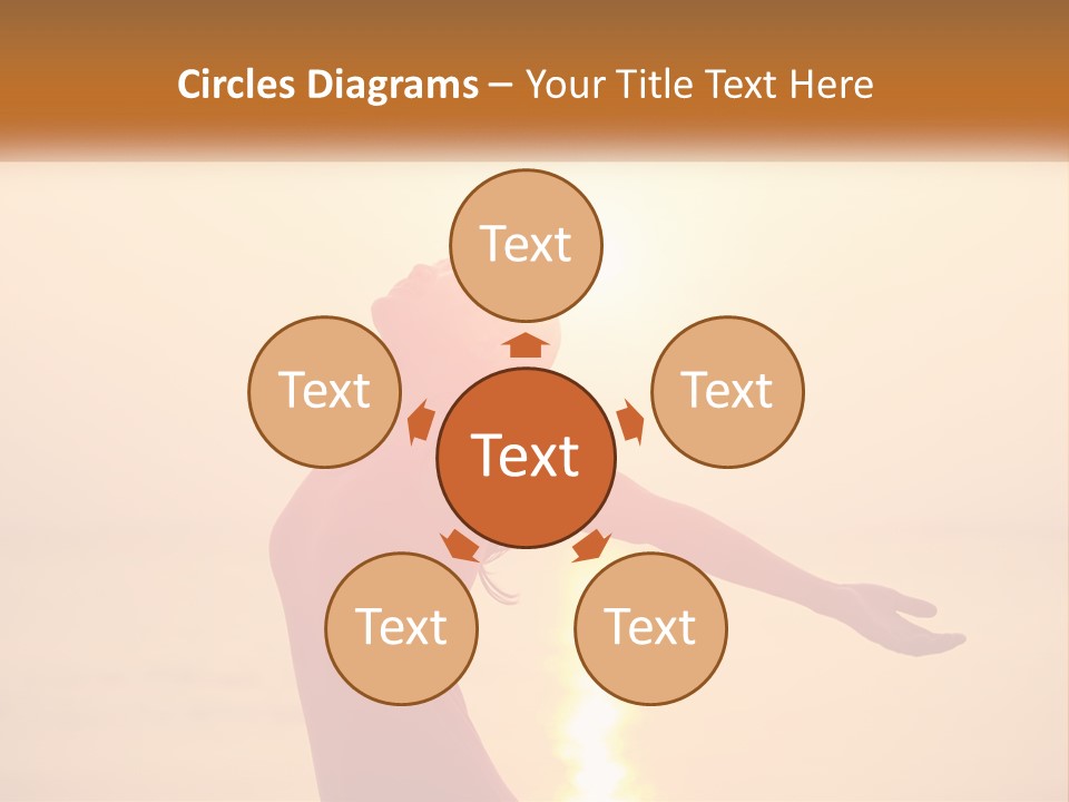 A Woman Standing On A Beach With Her Arms Outstretched PowerPoint Template