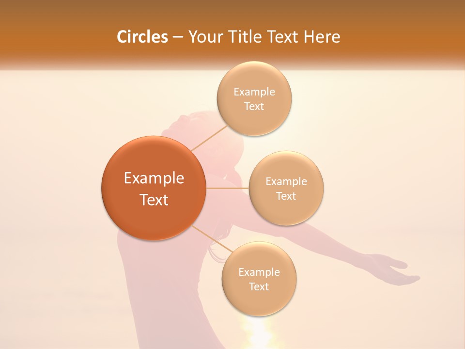 A Woman Standing On A Beach With Her Arms Outstretched PowerPoint Template