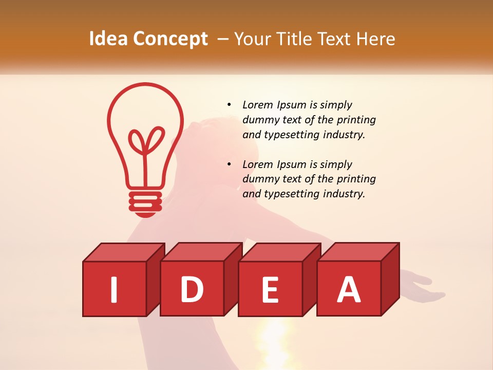 A Woman Standing On A Beach With Her Arms Outstretched PowerPoint Template