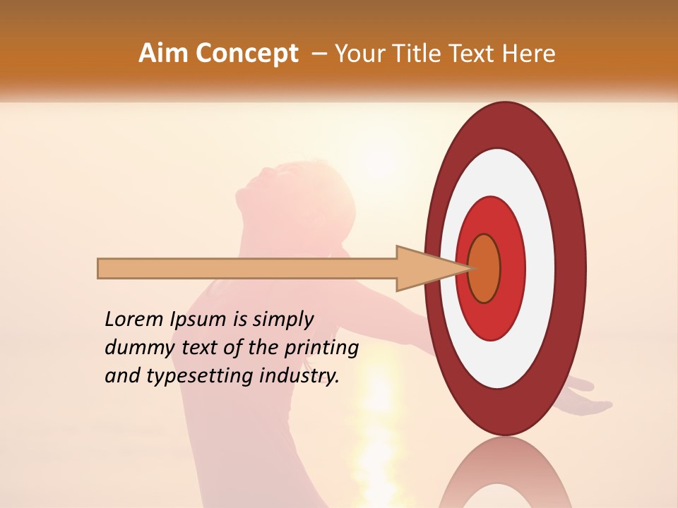 A Woman Standing On A Beach With Her Arms Outstretched PowerPoint Template