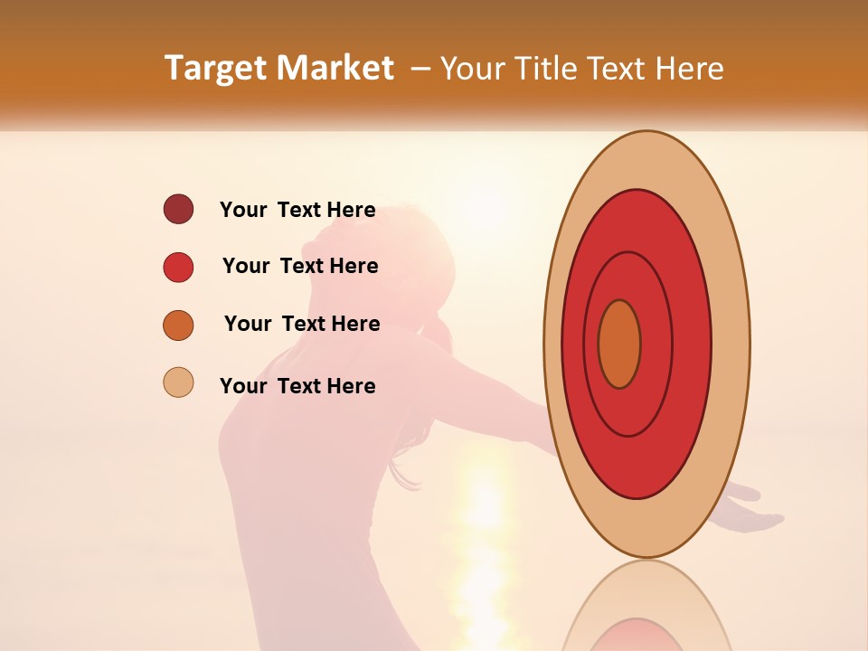 A Woman Standing On A Beach With Her Arms Outstretched PowerPoint Template