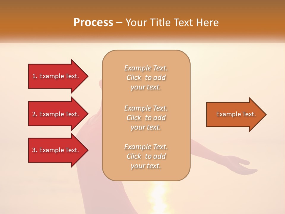 A Woman Standing On A Beach With Her Arms Outstretched PowerPoint Template