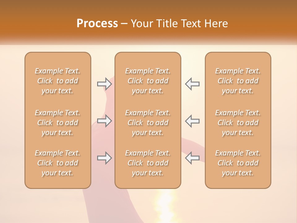 A Woman Standing On A Beach With Her Arms Outstretched PowerPoint Template