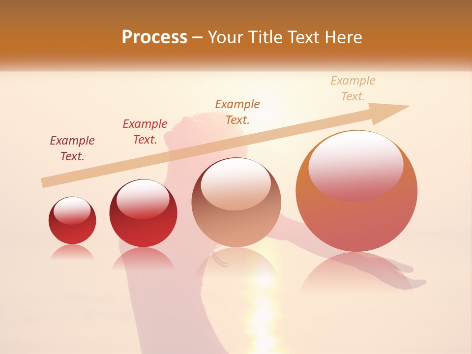 A Woman Standing On A Beach With Her Arms Outstretched PowerPoint Template