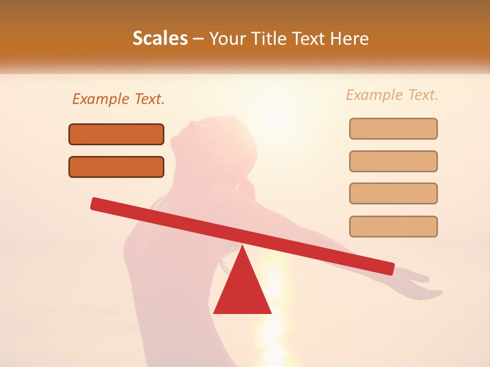 A Woman Standing On A Beach With Her Arms Outstretched PowerPoint Template