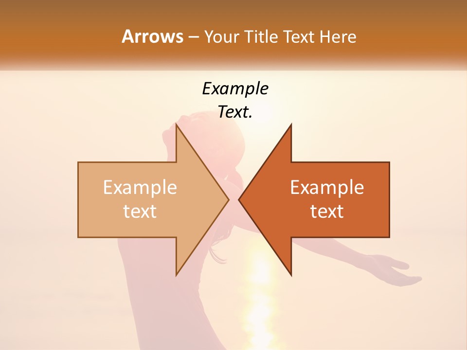 A Woman Standing On A Beach With Her Arms Outstretched PowerPoint Template