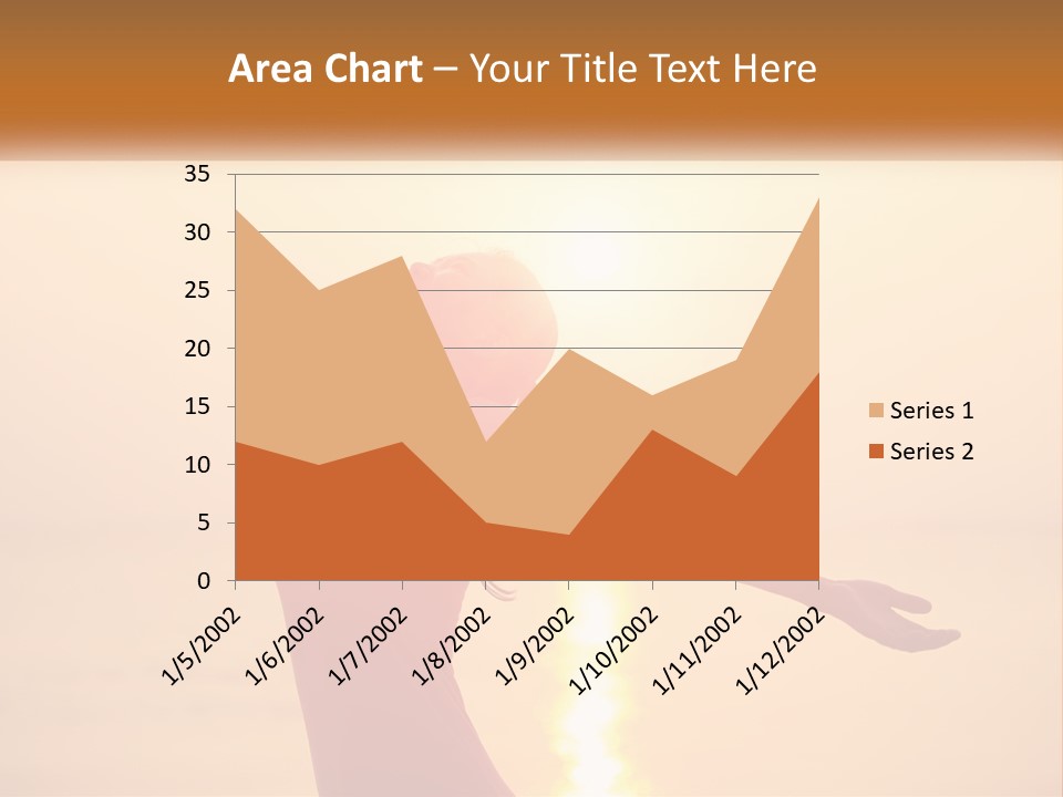 A Woman Standing On A Beach With Her Arms Outstretched PowerPoint Template