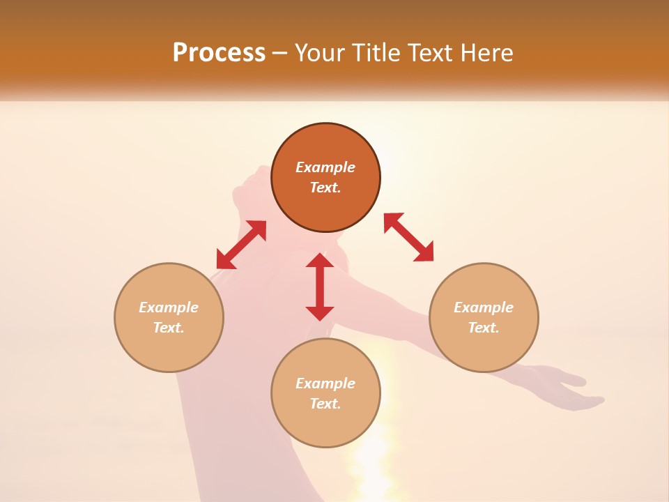 A Woman Standing On A Beach With Her Arms Outstretched PowerPoint Template