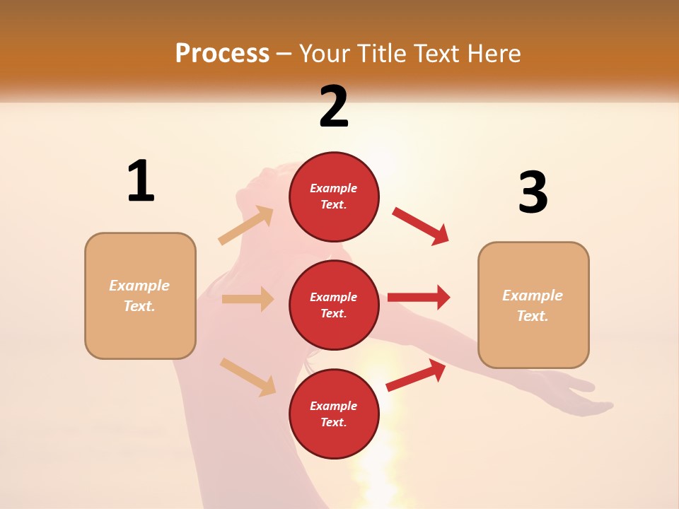 A Woman Standing On A Beach With Her Arms Outstretched PowerPoint Template