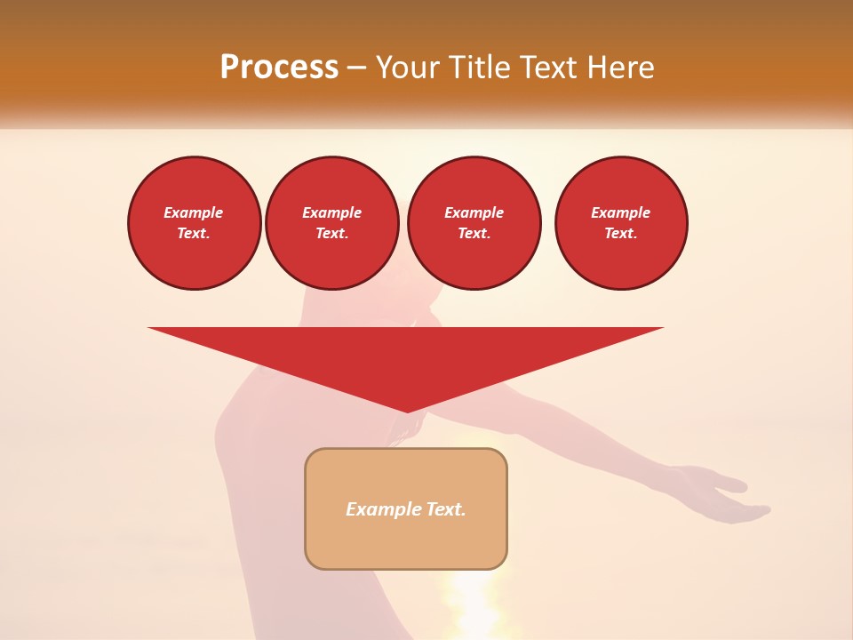 A Woman Standing On A Beach With Her Arms Outstretched PowerPoint Template