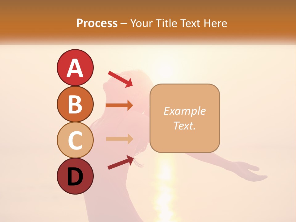 A Woman Standing On A Beach With Her Arms Outstretched PowerPoint Template