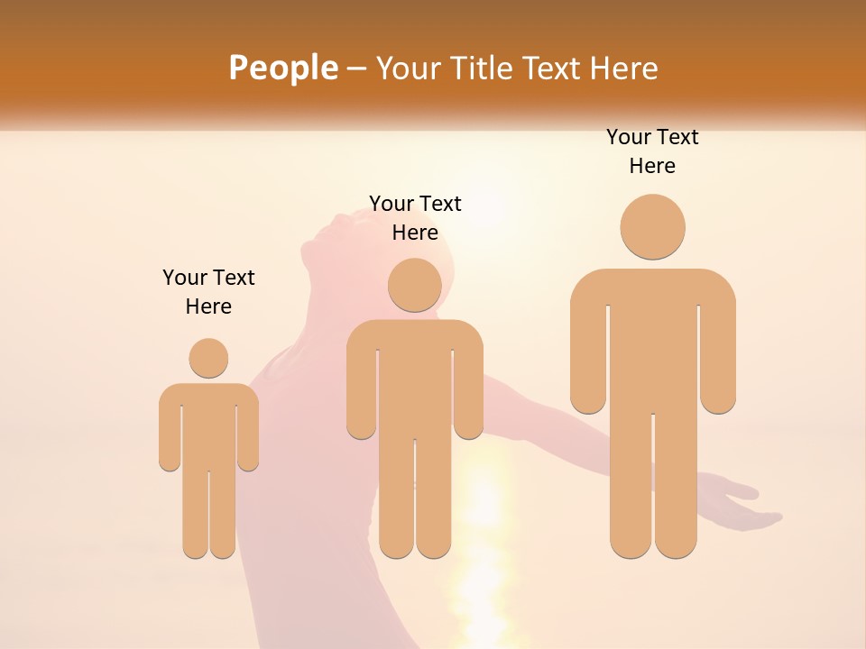 A Woman Standing On A Beach With Her Arms Outstretched PowerPoint Template