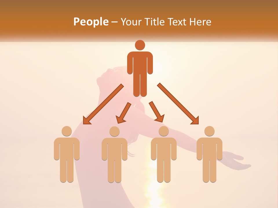 A Woman Standing On A Beach With Her Arms Outstretched PowerPoint Template