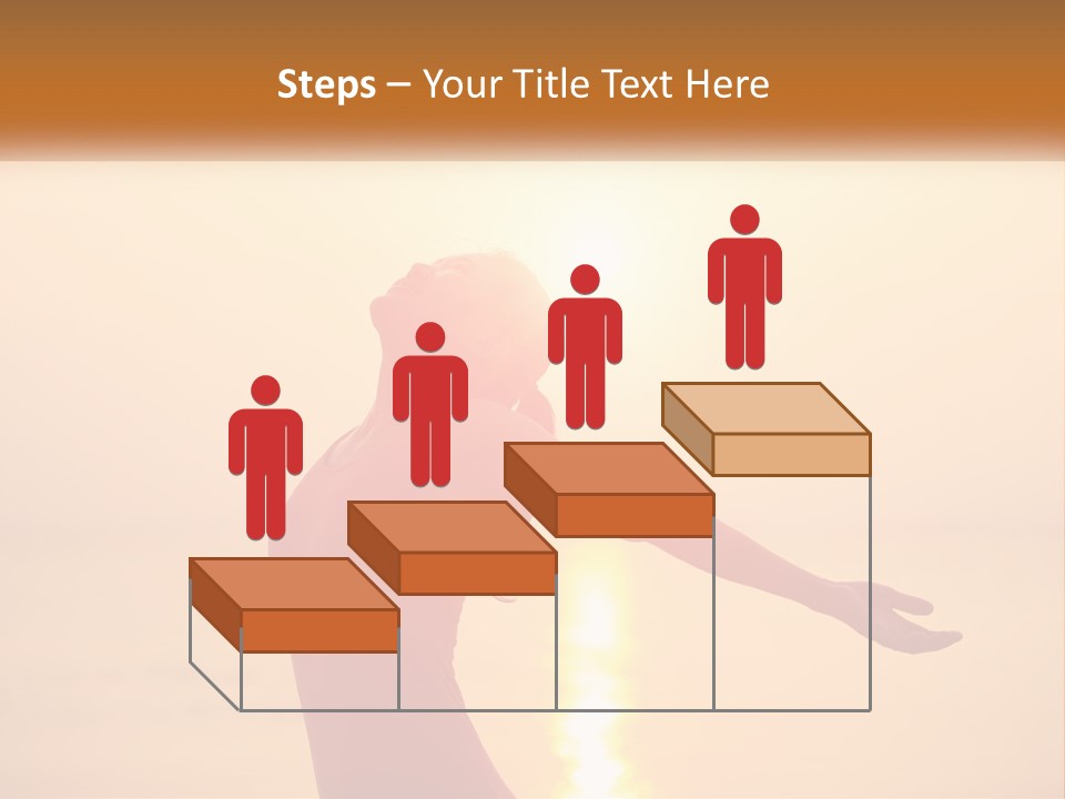 A Woman Standing On A Beach With Her Arms Outstretched PowerPoint Template