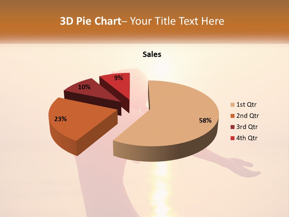 A Woman Standing On A Beach With Her Arms Outstretched PowerPoint Template
