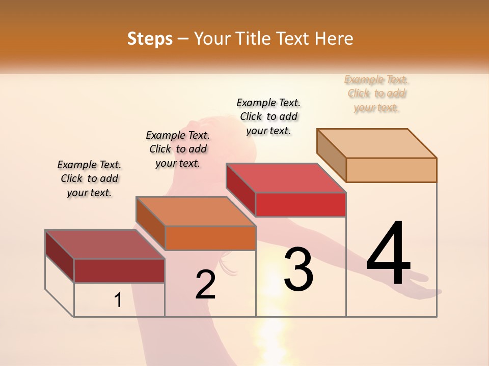 A Woman Standing On A Beach With Her Arms Outstretched PowerPoint Template