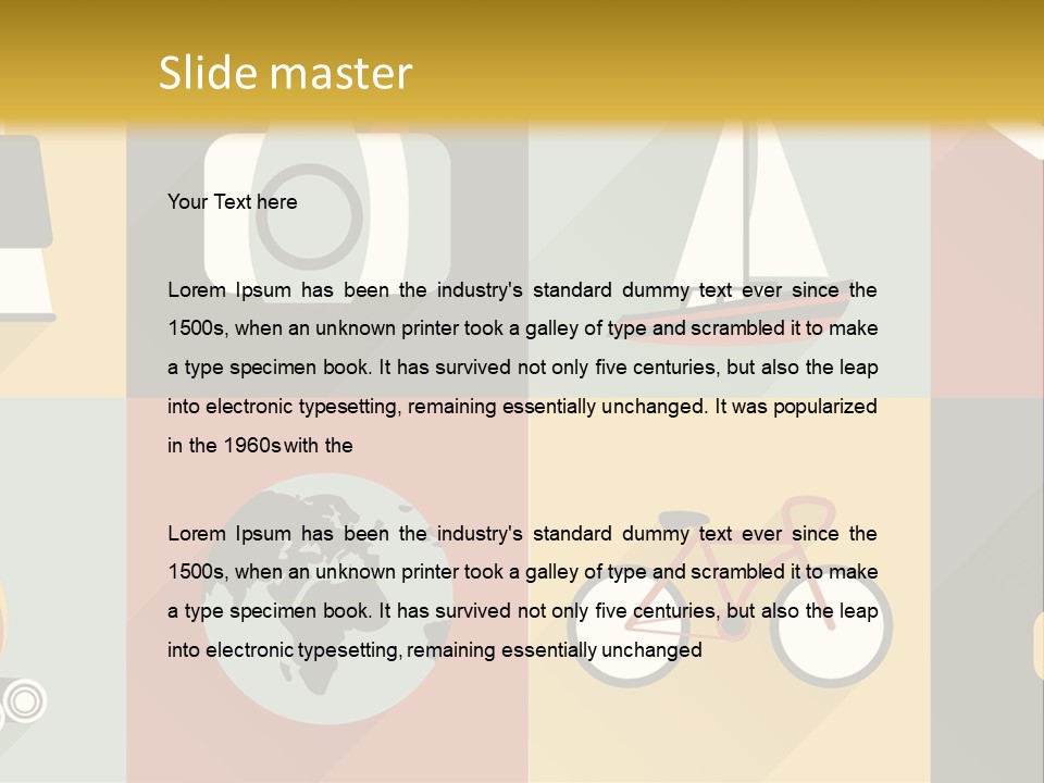 A Set Of Flat Icons With Long Shadows PowerPoint Template