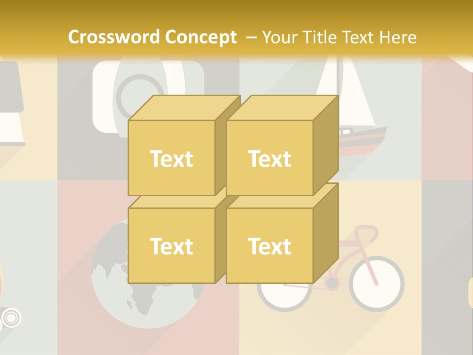 A Set Of Flat Icons With Long Shadows PowerPoint Template