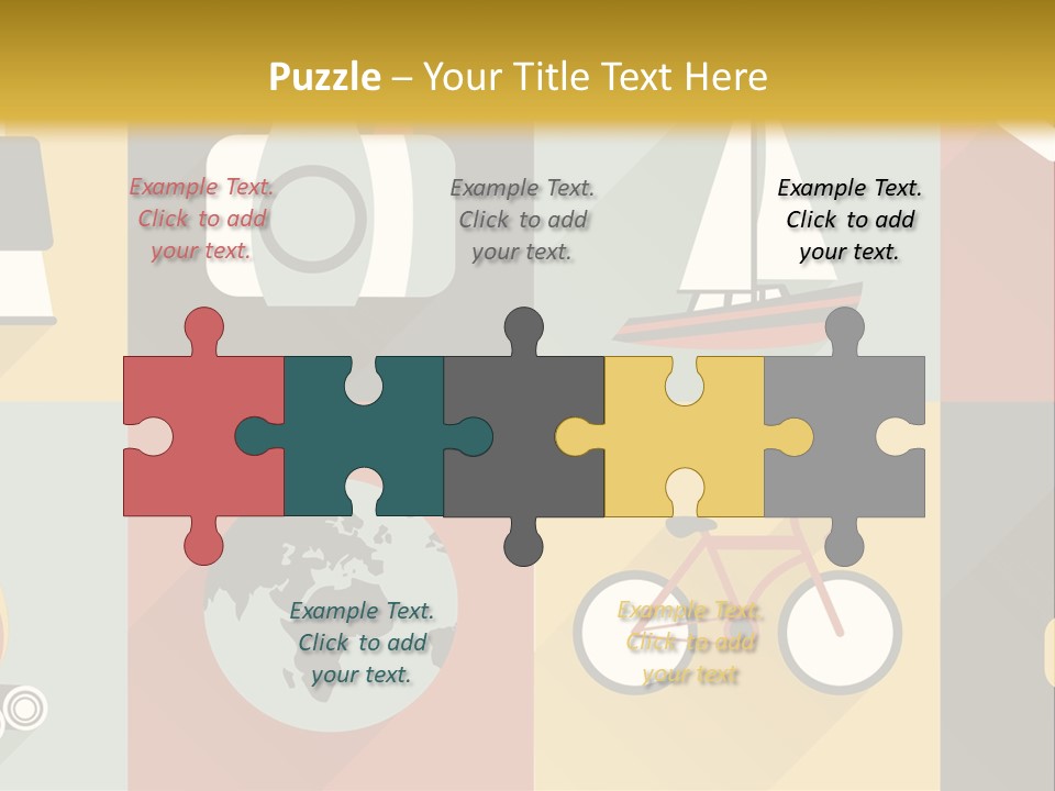 A Set Of Flat Icons With Long Shadows PowerPoint Template