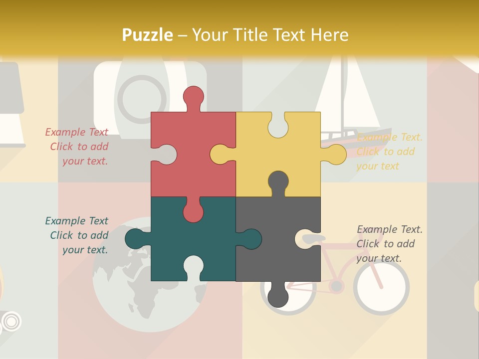 A Set Of Flat Icons With Long Shadows PowerPoint Template