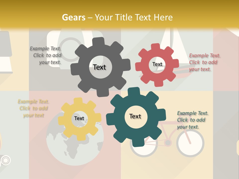 A Set Of Flat Icons With Long Shadows PowerPoint Template