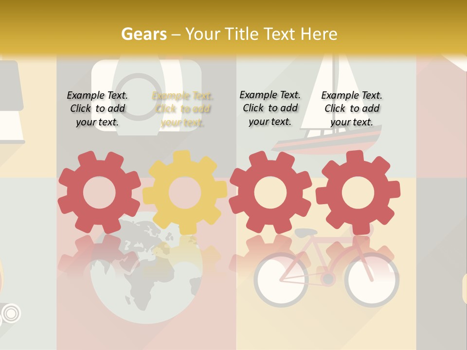 A Set Of Flat Icons With Long Shadows PowerPoint Template