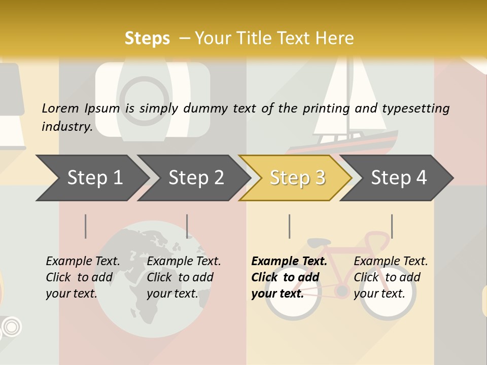 A Set Of Flat Icons With Long Shadows PowerPoint Template