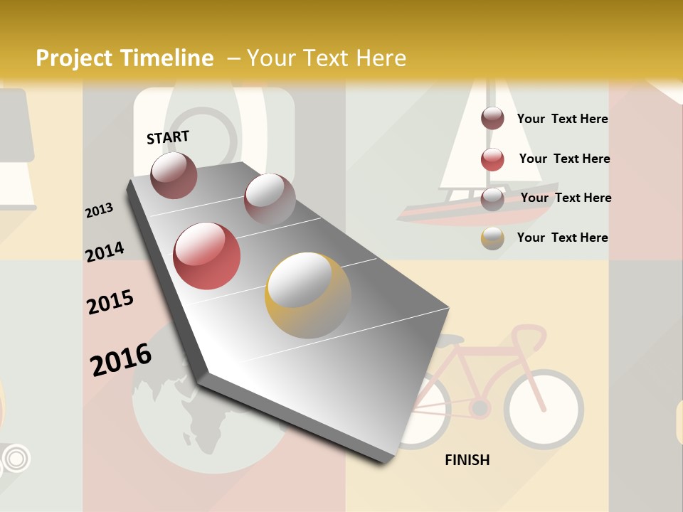 A Set Of Flat Icons With Long Shadows PowerPoint Template