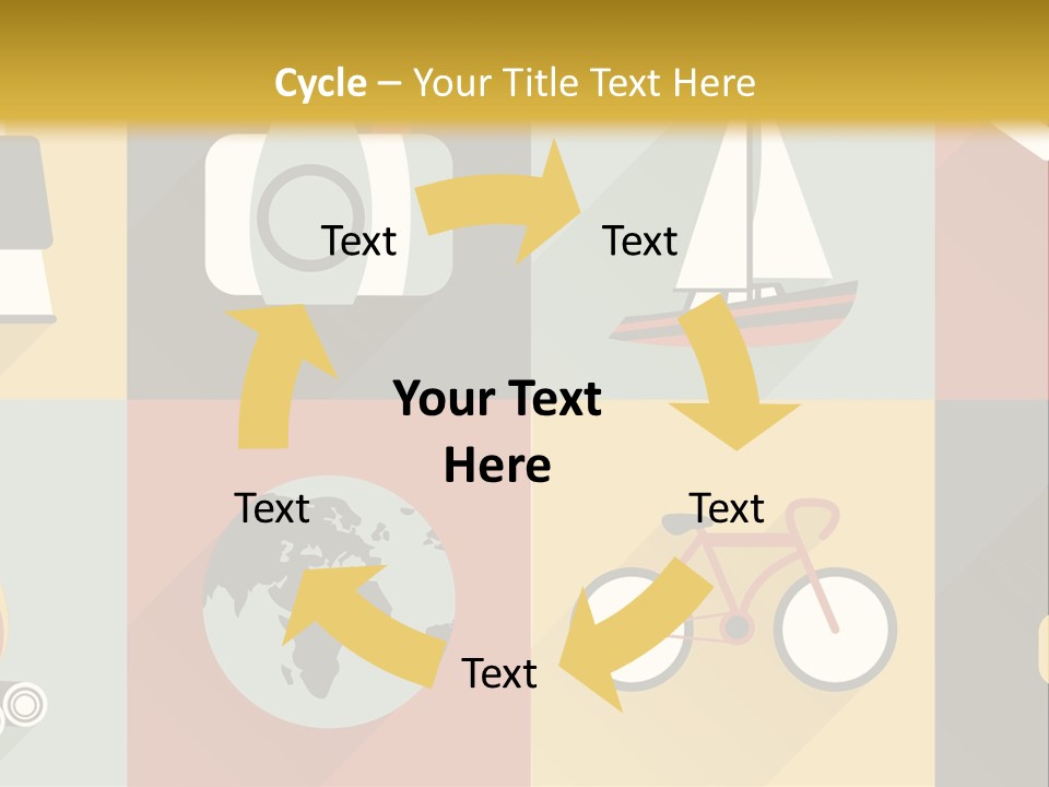 A Set Of Flat Icons With Long Shadows PowerPoint Template