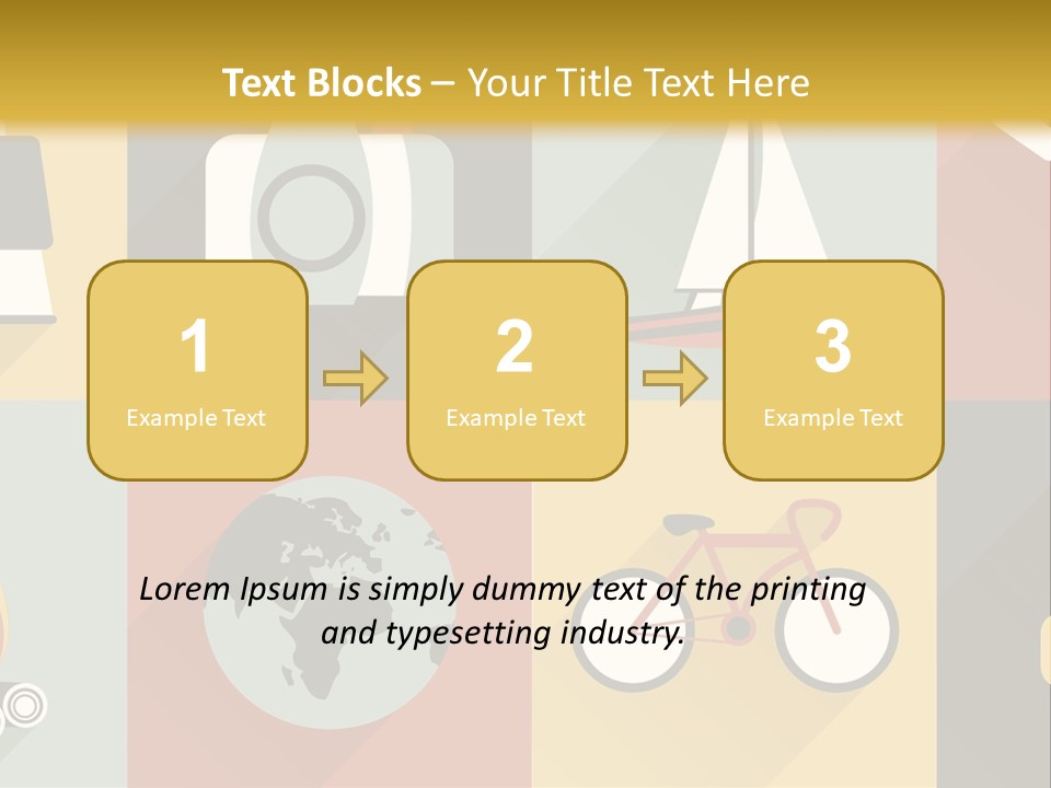 A Set Of Flat Icons With Long Shadows PowerPoint Template