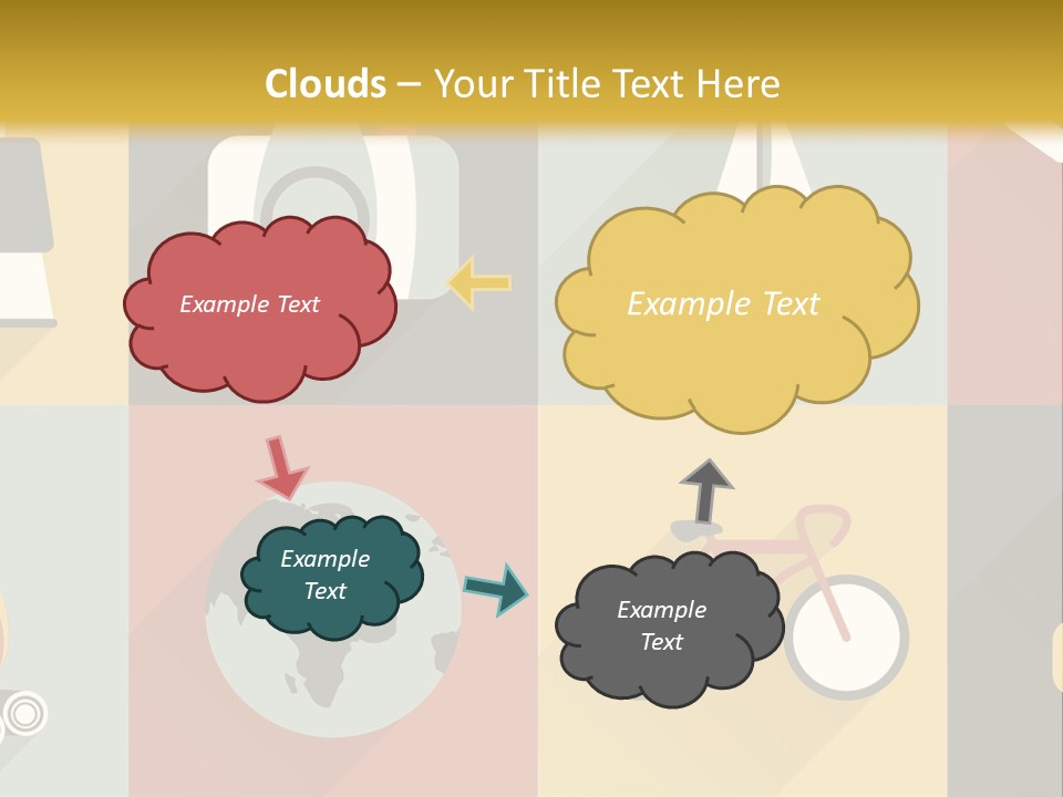 A Set Of Flat Icons With Long Shadows PowerPoint Template
