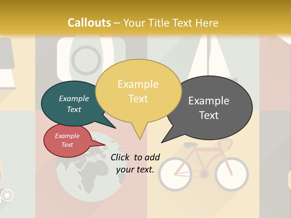 A Set Of Flat Icons With Long Shadows PowerPoint Template