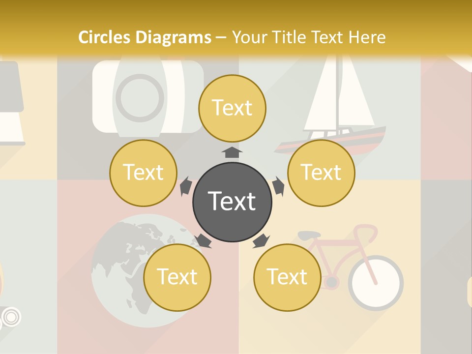 A Set Of Flat Icons With Long Shadows PowerPoint Template