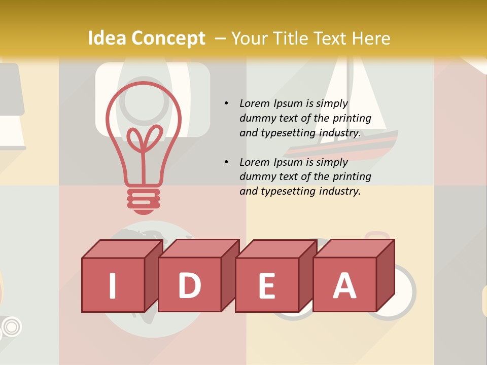 A Set Of Flat Icons With Long Shadows PowerPoint Template