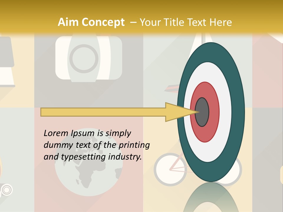 A Set Of Flat Icons With Long Shadows PowerPoint Template