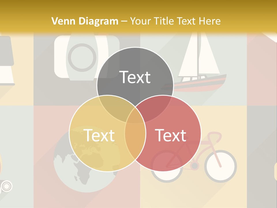 A Set Of Flat Icons With Long Shadows PowerPoint Template