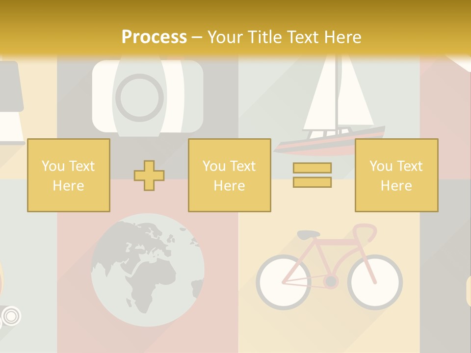 A Set Of Flat Icons With Long Shadows PowerPoint Template
