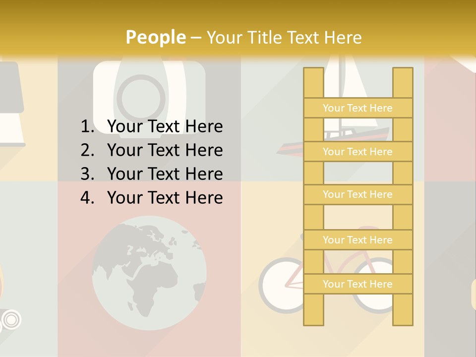 A Set Of Flat Icons With Long Shadows PowerPoint Template