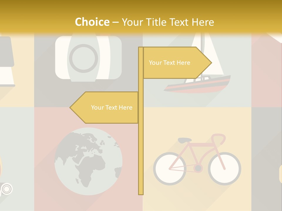 A Set Of Flat Icons With Long Shadows PowerPoint Template