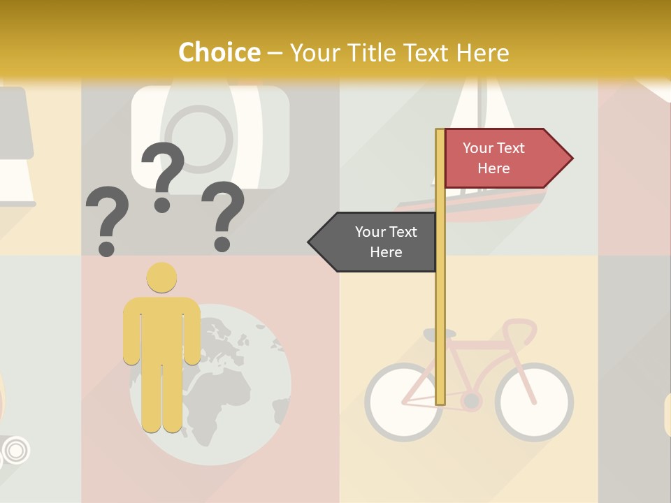 A Set Of Flat Icons With Long Shadows PowerPoint Template